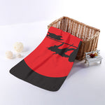 Red Sun Samurai Print Towel