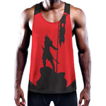 Red Sun Samurai Print Training Tank Top