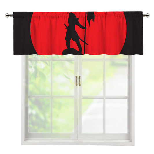 Red Sun Samurai Print Window Valance