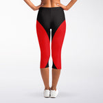 Red Sun Samurai Print Women's Capri Leggings