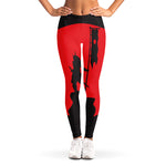 Red Sun Samurai Print Women's Leggings
