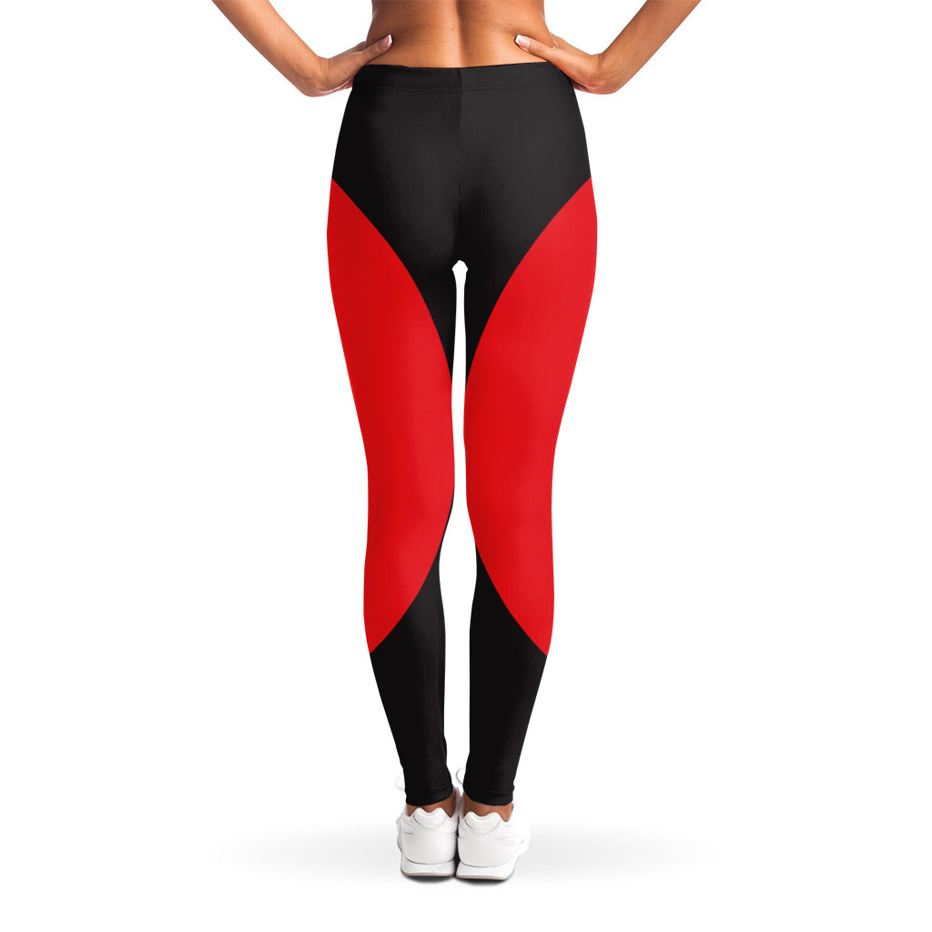 Red Sun Samurai Print Women's Leggings