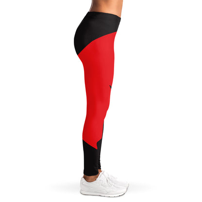 Red Sun Samurai Print Women's Leggings
