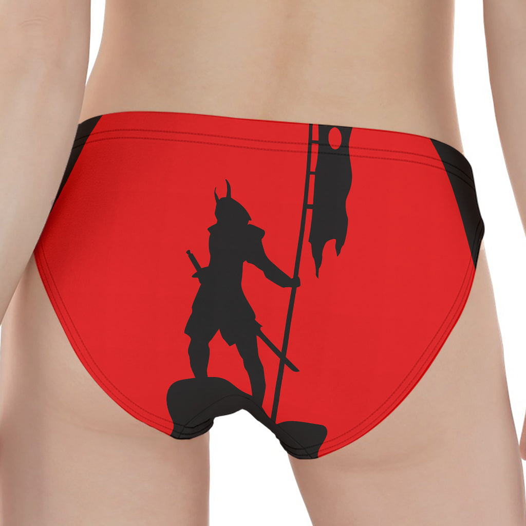 Red Sun Samurai Print Women's Panties