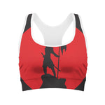 Red Sun Samurai Print Women's Sports Bra