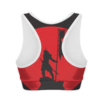 Red Sun Samurai Print Women's Sports Bra