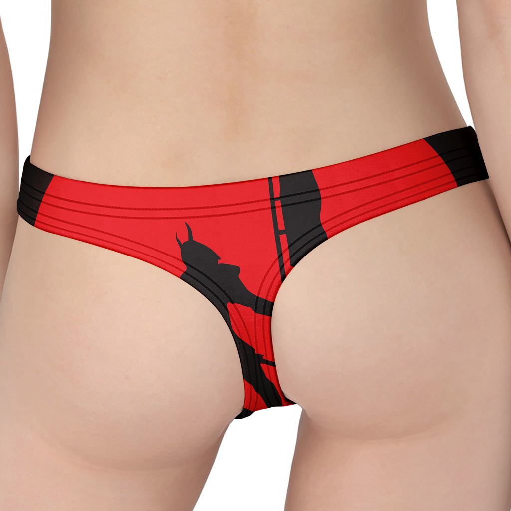 Red Sun Samurai Print Women's Thong