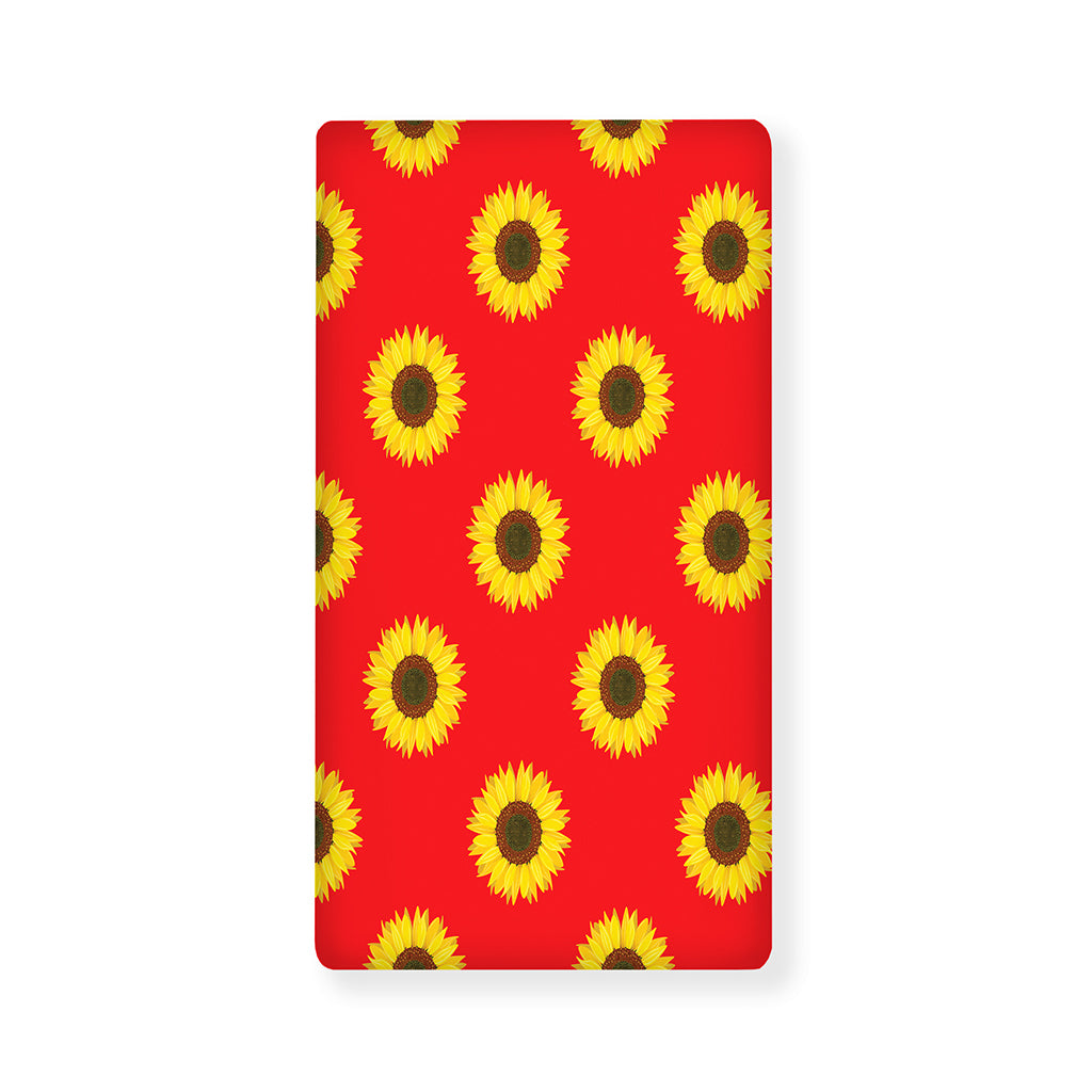 Red Sunflower Pattern Print Baby Crib Sheet