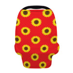 Red Sunflower Pattern Print Baby Seat Cover
