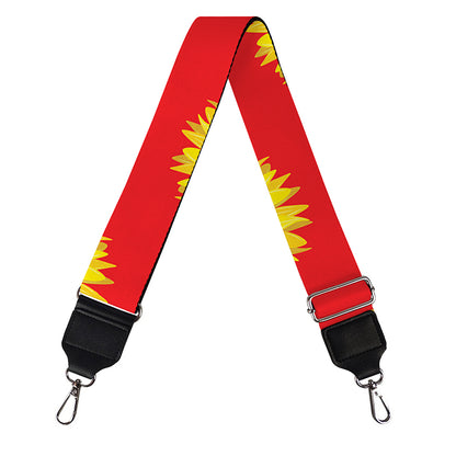 Red Sunflower Pattern Print Bag Strap