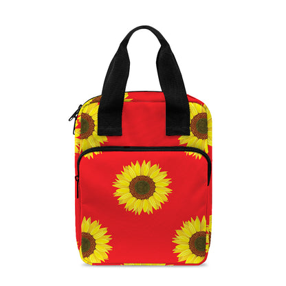 Red Sunflower Pattern Print Bible Tote Bag