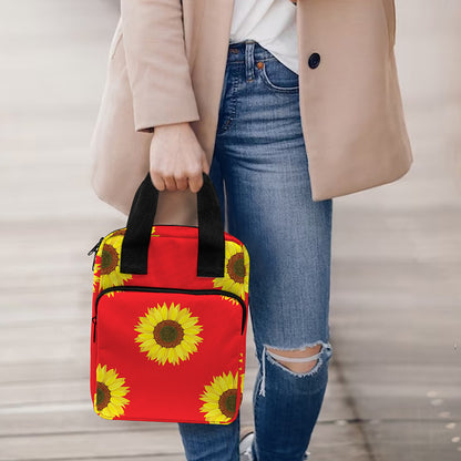 Red Sunflower Pattern Print Bible Tote Bag