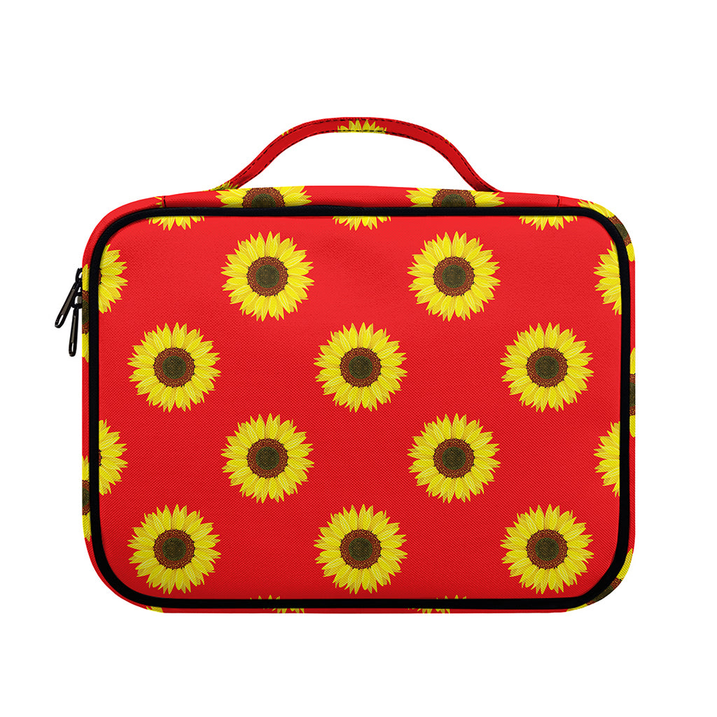Red Sunflower Pattern Print Briefcase Bible Bag