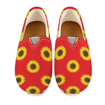 Red Sunflower Pattern Print Casual Shoes