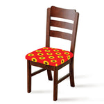 Red Sunflower Pattern Print Chair Cushion Cover