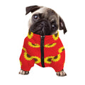 Red Sunflower Pattern Print Dog Zip Up Jacket