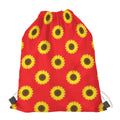 Red Sunflower Pattern Print Drawstring Bag