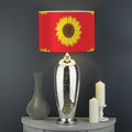 Red Sunflower Pattern Print Drum Lamp Shade