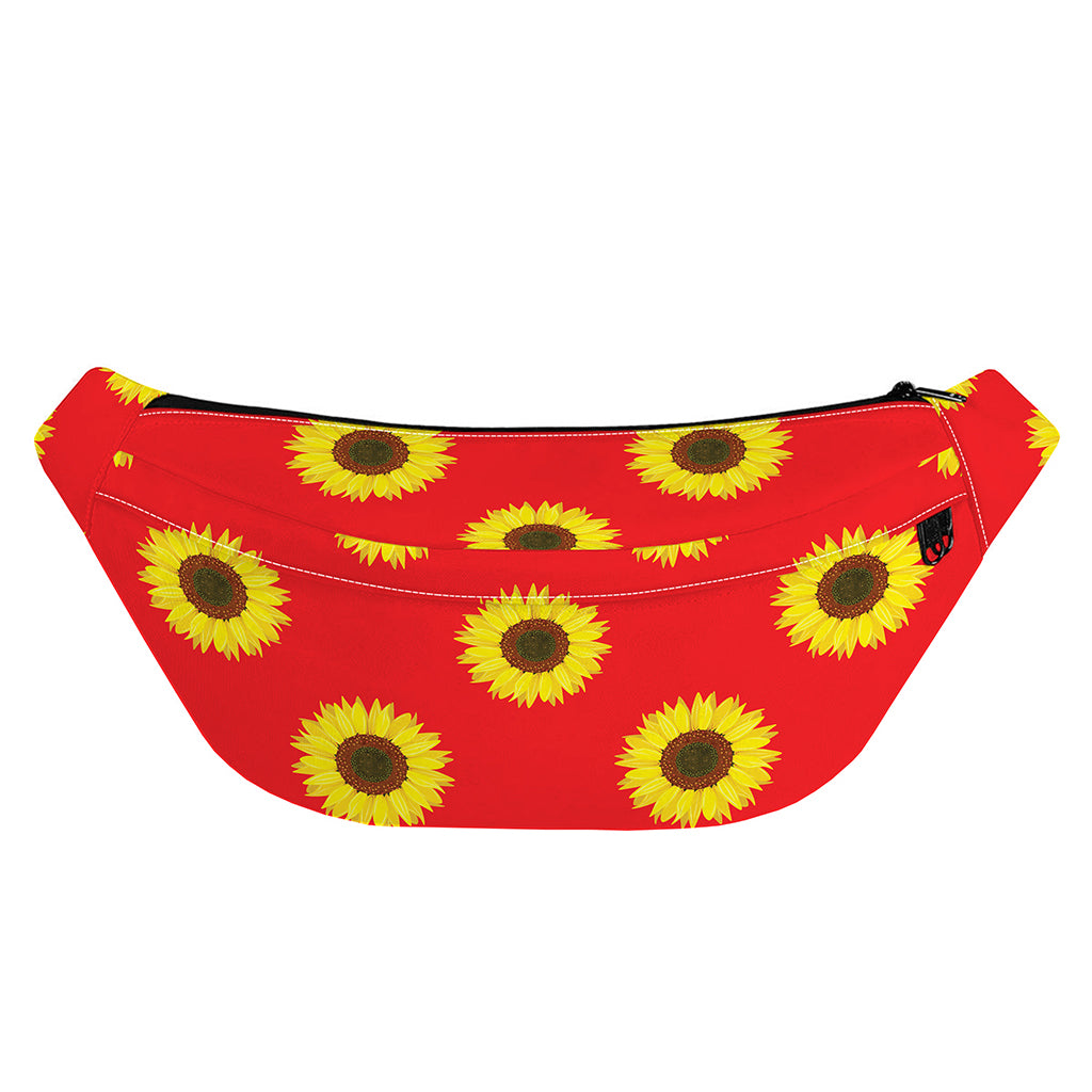 Red Sunflower Pattern Print Fanny Pack