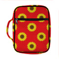 Red Sunflower Pattern Print Front Pocket Bible Bag