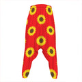Red Sunflower Pattern Print Hammer Pants