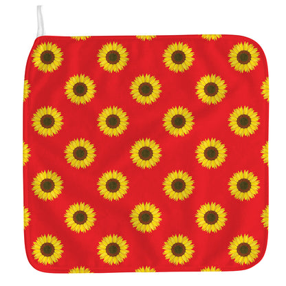 Red Sunflower Pattern Print Hand Towel