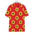 Red Sunflower Pattern Print Hawaiian Shirt