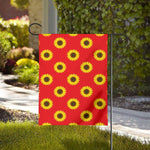Red Sunflower Pattern Print House Flag