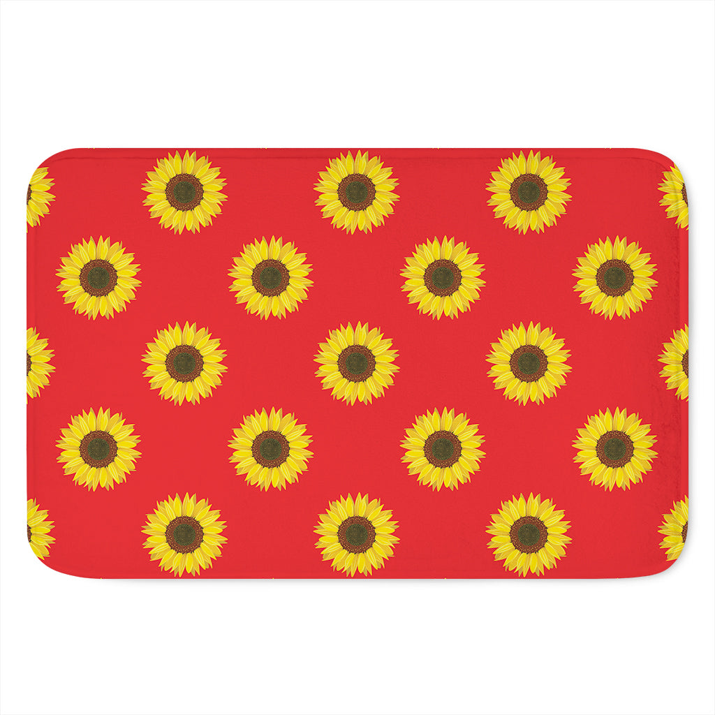 Red Sunflower Pattern Print Indoor Door Mat