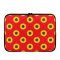 Red Sunflower Pattern Print Laptop Sleeve