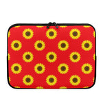 Red Sunflower Pattern Print Laptop Sleeve