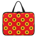 Red Sunflower Pattern Print Laptop Sleeve With Handle