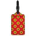Red Sunflower Pattern Print Luggage Tag