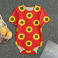 Red Sunflower Pattern Print Men's Bodysuit