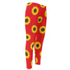 Red Sunflower Pattern Print Men's Compression Pants