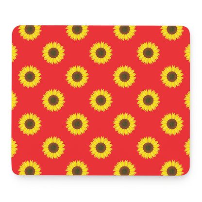Red Sunflower Pattern Print Mouse Pad