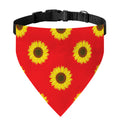 Red Sunflower Pattern Print Over The Collar Dog Bandana