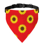 Red Sunflower Pattern Print Over The Collar Dog Bandana