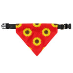 Red Sunflower Pattern Print Over The Collar Dog Bandana