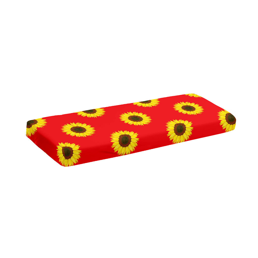 Red Sunflower Pattern Print Piano Keyboard Cover