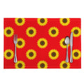 Red Sunflower Pattern Print Placemat