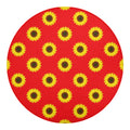 Red Sunflower Pattern Print Round Blanket