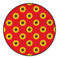 Red Sunflower Pattern Print Round Floor Mat