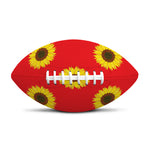 Red Sunflower Pattern Print Rugby Ball