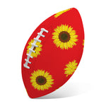 Red Sunflower Pattern Print Rugby Ball
