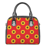 Red Sunflower Pattern Print Shoulder Handbag