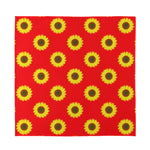 Red Sunflower Pattern Print Silk Bandana
