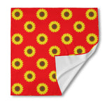 Red Sunflower Pattern Print Silk Bandana