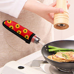 Red Sunflower Pattern Print Skillet Handle Cover