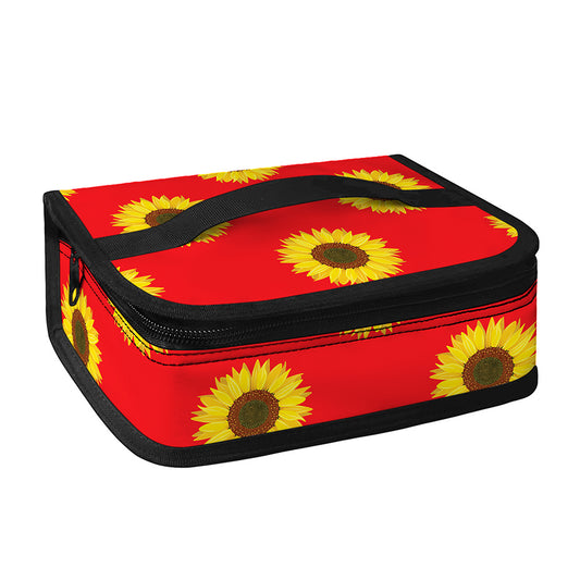 Red Sunflower Pattern Print Small Lunch Bag